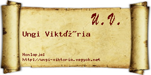 Ungi Viktória névjegykártya