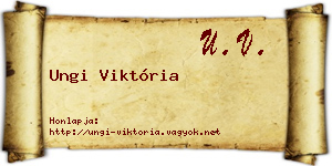 Ungi Viktória névjegykártya